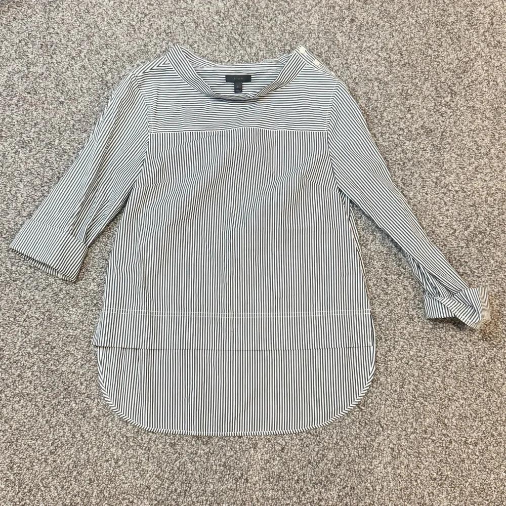 J. Crew Blue and White Striped Top